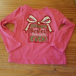 Cute pink shirt, Grandma gives the bestest present